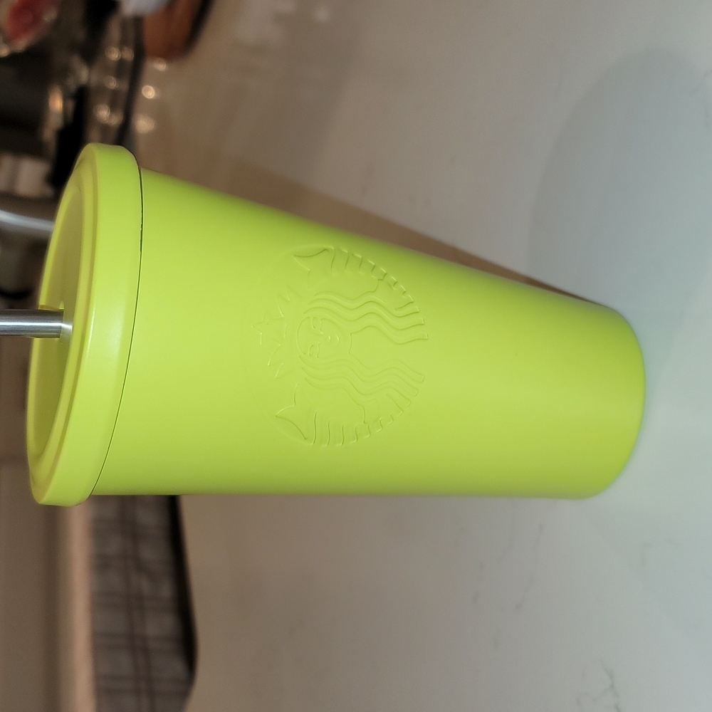 Neon Yellow Statbucks Tumbler